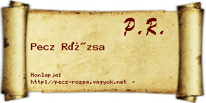 Pecz Rózsa névjegykártya